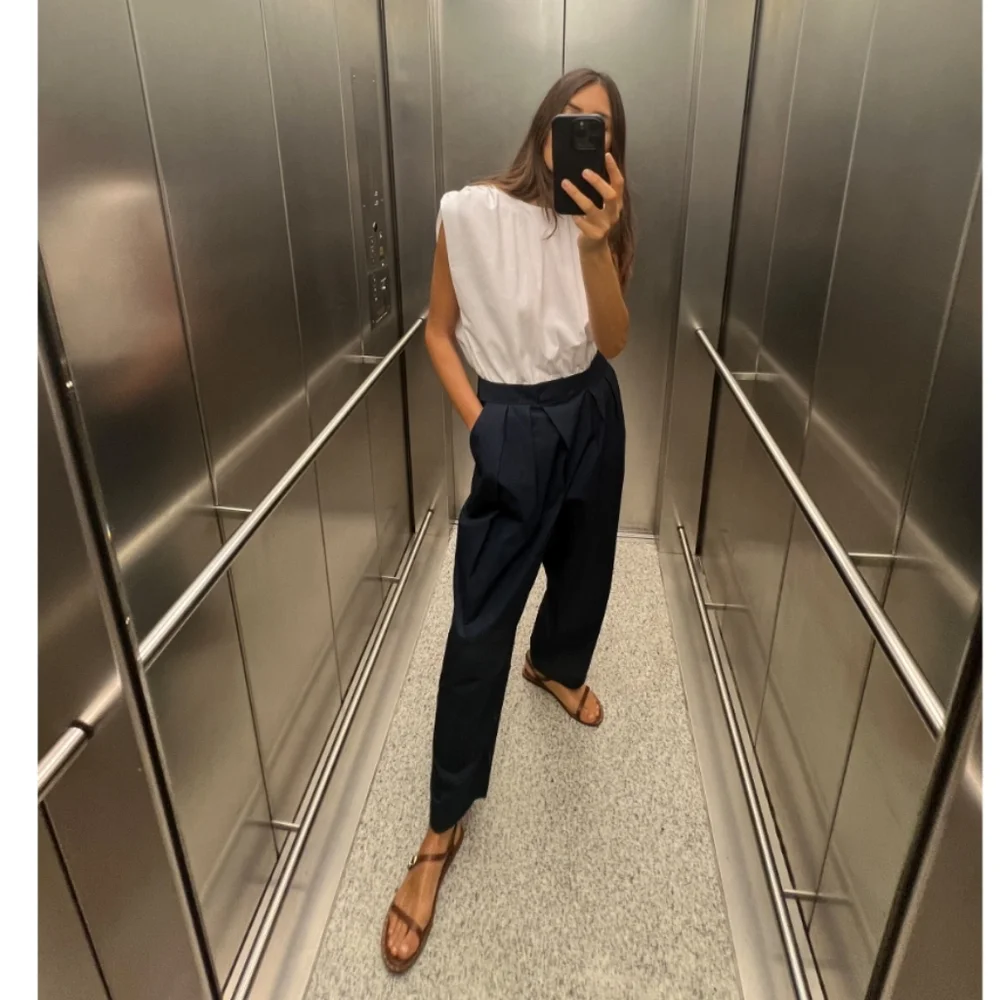 MIXED POPLIN FULL LENGTH JUMPSUIT SIZE M - Picture 1 of 7